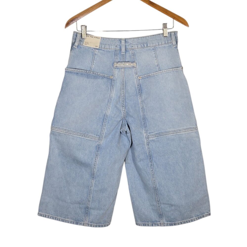 FREE PEOPLE WTF Havasu Slouchy Cropped Jeans blue Size 26 NWT - Picture 5 of 9